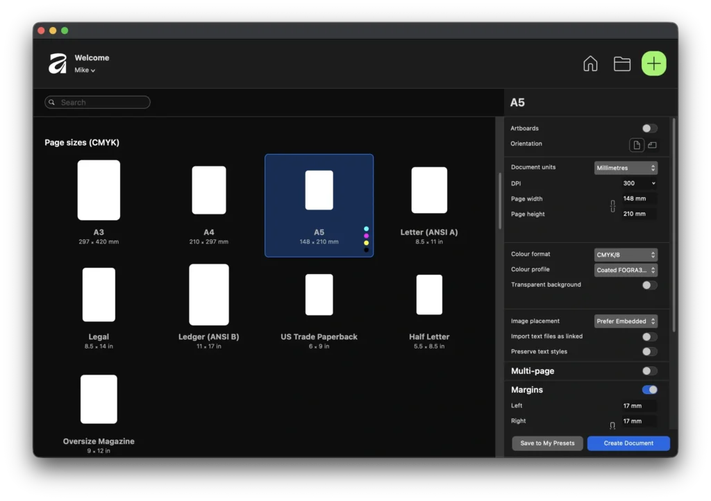 How to Export Print-Ready Files With Affinity A screenshot showing how to set up a print ready file in Affinity